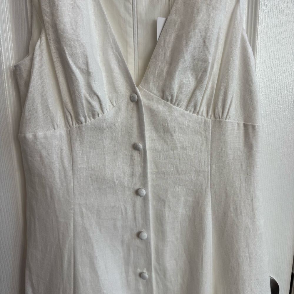 REFORMATION Sebastian Linen Midi Dress Size 6 NWT - Picture 3 of 7